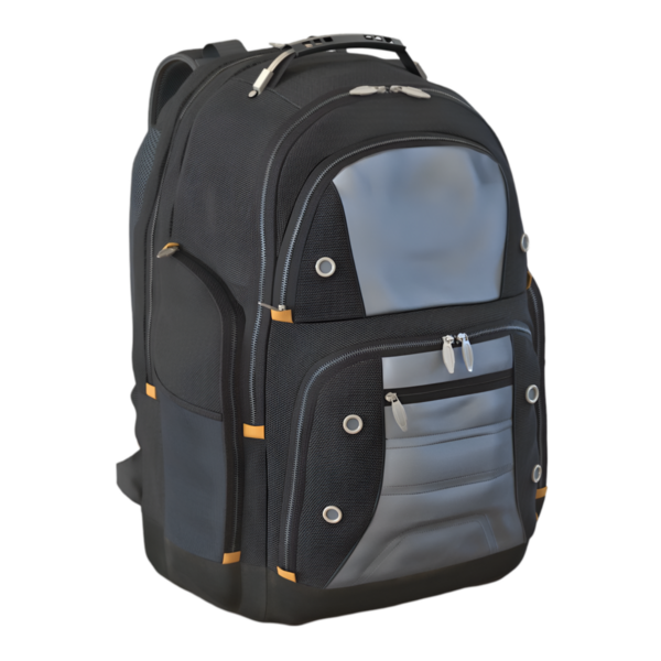 Ergonomik gri sırt çantasının bu kenar görüntüsü birçok bölmesini ve sağlam yapısını vurguluyor. Her gün işe gidip gelmek ve kentsel aktiviteler için mükemmel..