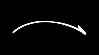 Sunumlar ve bilgi grafikleri için siyah arkaplan üzerine elle çizilmiş ok