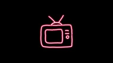 Modern Tasarım Projeleri için Yaratıcı Neon Televizyon Animasyonu