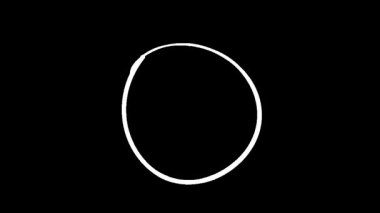 Beyaz çizgi animasyonu, ekran yüklemek için mükemmel bir siyah arkaplan üzerinde çember oluşturur