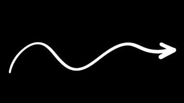 Animasyon dalgalı çizgi siyah arkaplana karşı oka evriliyor, minimal tasarım