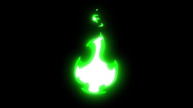 Dinamik Görsel Efektler ve Arkaplan İçin Büyüleyici Yeşil Alev CanlandırmasıName