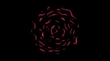 Kara Arkaplanda Akan Kırmızı Şekillerin Dinamik Soyut Animasyonu