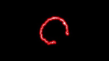 Görsel Efektler İçin Siyah Arkaplanda Dinamik Kırmızı Neon Işık Animasyonu
