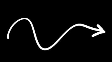 Dinamik Canlandırılmış Beyaz Dalga Çizgisi Siyah Arkaplanda Büyüyor ve Dönüşüyor