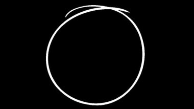 Siyah arkaplan döngü hareketi üzerinde beyaz darbeyle dönen çember canlandırması