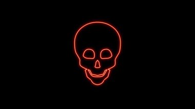 Yaratıcı Projeler İçin Parlak Efektli Neon Kurukafa Tasarımı