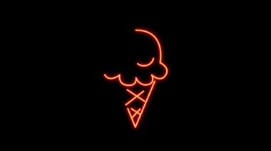Canlı Neon Dondurma Konisi İllüstrasyonu Yaz Temaları İçin Mükemmel