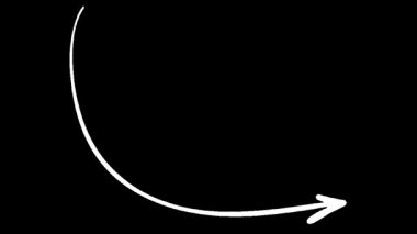 Canlandırılmış beyaz kavisli ok sunum, açıklama ve görsel rehber için aşağıya bakıyor.