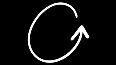 Siyah Arkaplanda Canlı Beyaz Çember, kusursuz döngü hareketli grafik ögesi