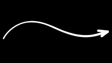 Canlandırılmış basit dalgalı çizgi hareket ediyor, beyaz eğri siyah arkaplan üzerinde hareket ediyor