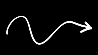 Dinamik Canlandırılmış Beyaz Dalga Çizgisi Siyah Arkaplanda Büyüyor ve Dönüşüyor