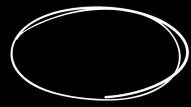 Siyah bir arkaplan üzerinde beyaz çember çizimi ve döngüsünün soyut canlandırması