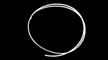 Siyah arka planda görünen ve kaybolan canlandırılmış beyaz daire, mükemmel döngü.