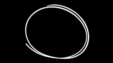 Görsel Efektler İçin Siyah Arkaplanda El Çizimi Beyaz Çember Canlandırması