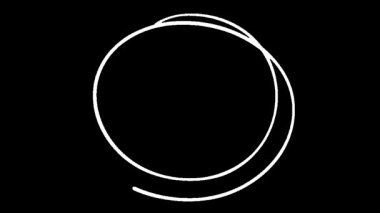 Animasyon beyaz daire kendini siyah bir zemin üzerinde çiziyor, pürüzsüz bir döngü