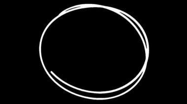 Siyah arkaplan animasyonu üzerine çizilen beyaz bir dairenin canlandırılmış çizimi