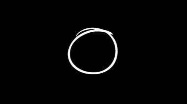 Siyah arkaplan üzerinde canlandırılmış beyaz daire oluşturma ve yok olma döngüsü, yükleme kavramı