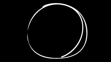 Siyah bir arka planda ortaya çıkan ve kaybolan beyaz bir dairenin el çizimi