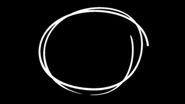 Tasarım kullanımı için siyah arkaplan üzerinde canlandırılmış beyaz daire çizim dizisi