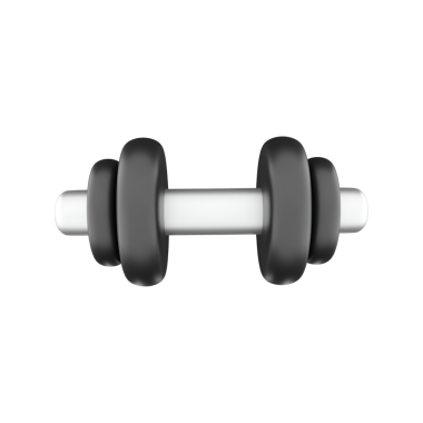 Güç antrenmanı ve spor yapmak için kullanılan siyah beyaz bir halter..