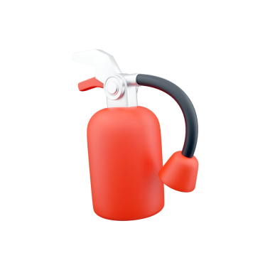 Güvenlik ve acil durumlar için tasarlanmış kırmızı bir yangın söndürücü..