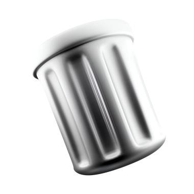 Dikey olukları olan metalik bir çöp kutusu, atık atmak için tasarlanmış..