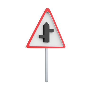 İleride bir yol tıkanıklığı ya da inşaat olduğunu gösteren bir trafik işareti.