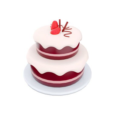 İki katlı pasta. Süsleme, çilek ve çikolata bukleleriyle süslenmiş. Kutlama ve tatlı için mükemmel..