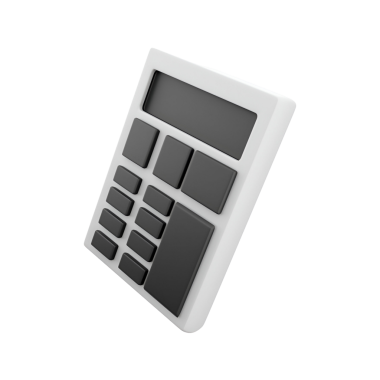 Pürüzsüz bir tasarımı olan basit bir hesap makinesi, sayısal bir tuş takımı ve hesaplamalar için bir ekran.