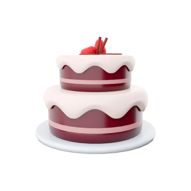 İki katlı, beyaz şekerle süslenmiş ve üzeri çilekle kaplı bir pasta. Kutlama ve tatlı için mükemmel..