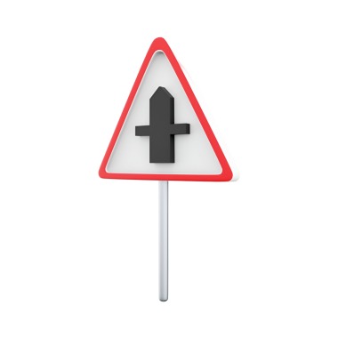 Üzerinde siyah haç sembolü bulunan üçgen bir yol işareti, uyarıyı ya da sürücülere özel bir uyarıyı işaret ediyor.