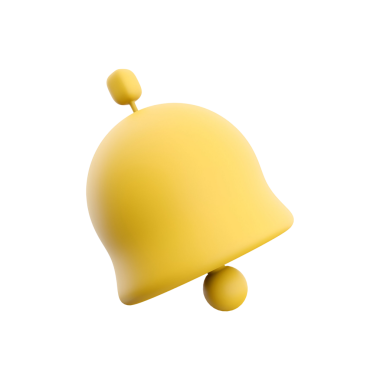 Dijital arayüzlerdeki uyarıları veya uyarıları sembolize etmek için kullanılan basit bir sarı çan simgesi.