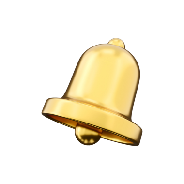 Parlak altın bir çan, genellikle uyarı sembolü ya da sinyal olarak kullanılır..