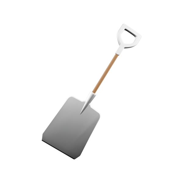 Metal bir bıçak ve tahta saplı bir kürek, kazmak veya hareket etmek için kullanılır..