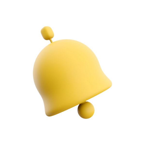 Dijital arayüzlerdeki uyarıları veya uyarıları sembolize etmek için kullanılan basit bir sarı çan simgesi.