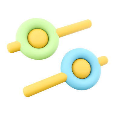 Kullanıcı arayüzü ayarları için tasarlanmış dairesel merkezli iki renkli kaydırma çubuğu.