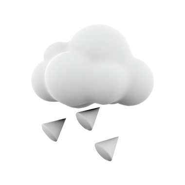 Yağmur damlalarıyla biçimlendirilmiş bulut, yağmurlu havayı temsil ediyor..