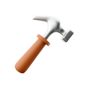 Ahşap saplı metalik bir çekiç, genellikle inşaat ve onarım işlerinde kullanılır..