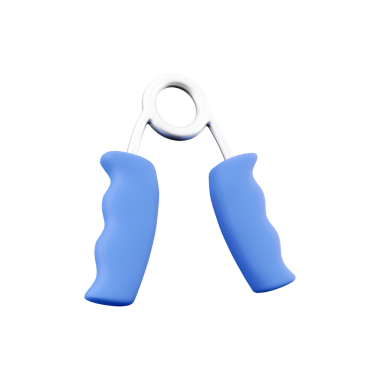 Formda kalmak ve kavrama gücünü arttırmak için tasarlanmış mavi bir el tutucu..