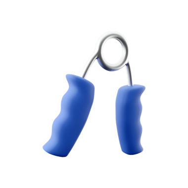 Kavrama gücünü ve el dayanıklılığını arttırmak için tasarlanmış mavi bir el tutucu..