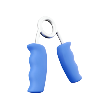 Kavrama gücünü arttırmak ve zindeliği arttırmak için tasarlanmış mavi bir el tutucu..