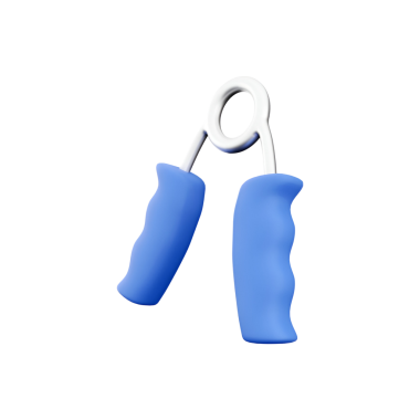 Güç eğitimi ve formda kalmak için tasarlanmış mavi bir el kavrama aracı.