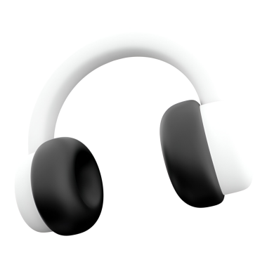 Ses zevki için tasarlanmış bir çift siyah beyaz kulaklık..