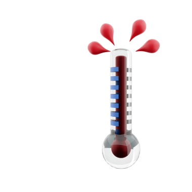 Artan sıcaklığı gösteren bir termometre, ısı veya sıcaklığı gösterir..