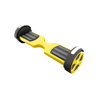 Kişisel ulaşım ve boş zaman aktiviteleri için tasarlanmış sarı bir hava kaykayı..