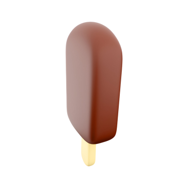 Çubuğun üzerinde çikolata kaplı bir dondurma, ferahlatıcı bir ikram için mükemmel..