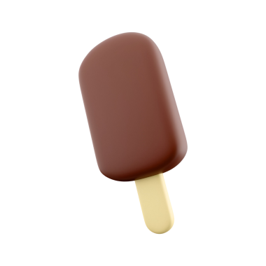 Çubuğun üzerinde çikolata kaplı lezzetli bir dondurma, sıcak bir günde ferahlatıcı bir ikram için mükemmel..