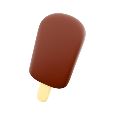 Tahta çubukta basit bir çikolatalı dondurma, sıcak bir günde serinlemek için mükemmel..