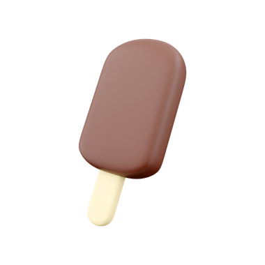 Çubuğun üzerinde çikolata kaplı bir dondurma, sıcak bir günde ferahlatıcı bir ikram için mükemmel..